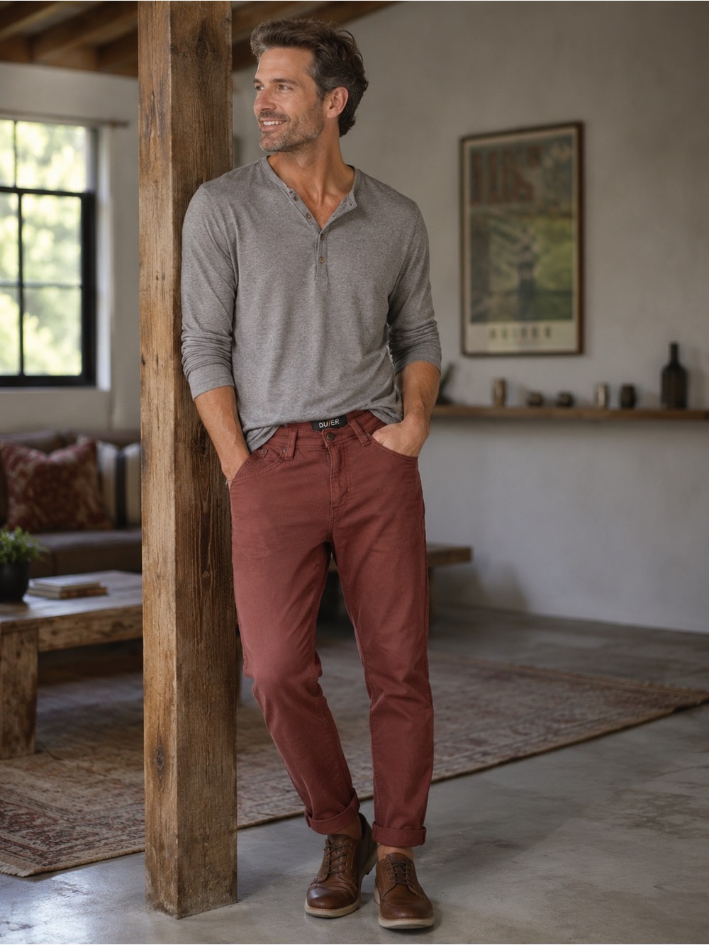 DU/ER clay coloured relaxed jeans